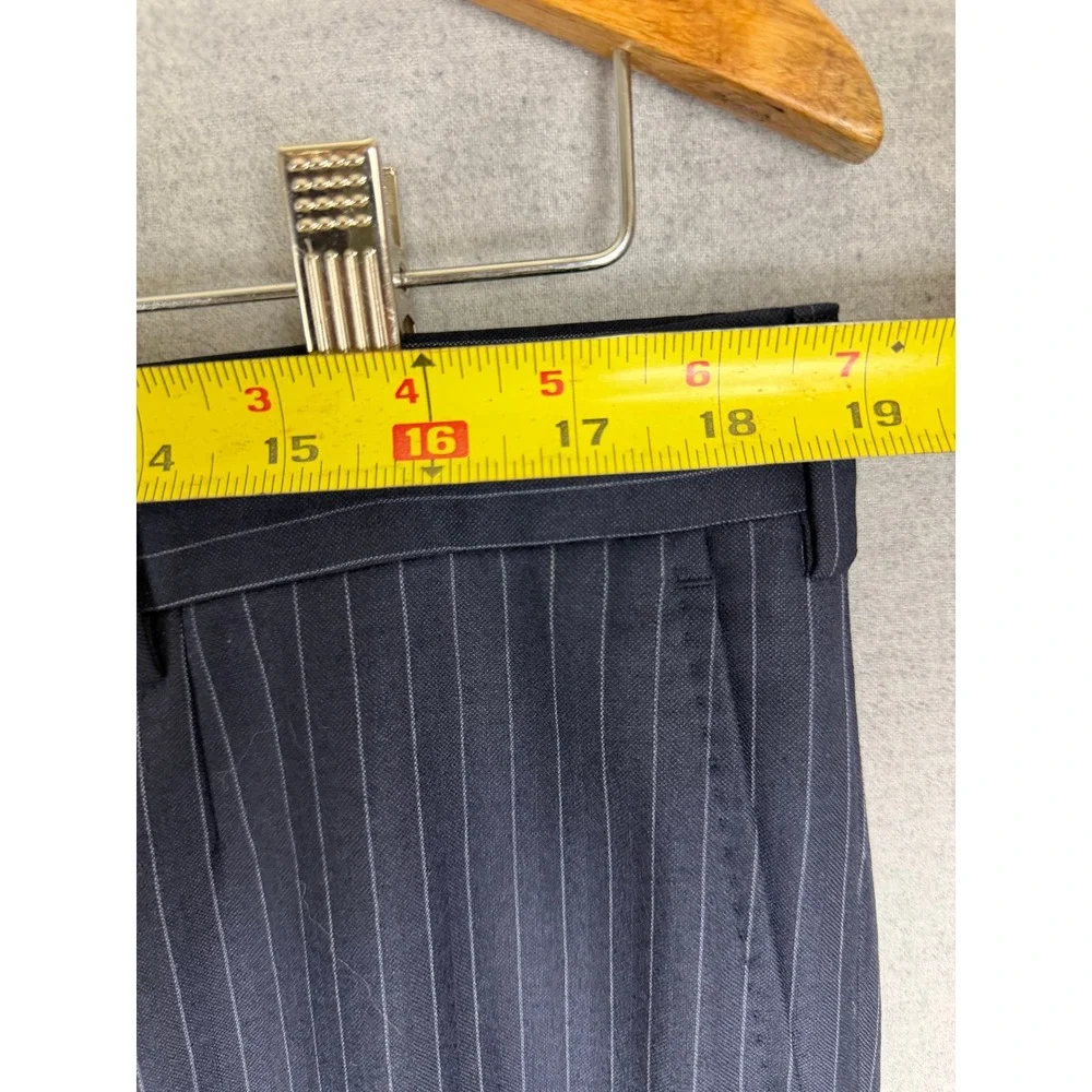 Ermenegildo‎ Zegna Milano Suit 44L Mens Navy Blue Pinstripe Trofeo Wool 2pc 54L